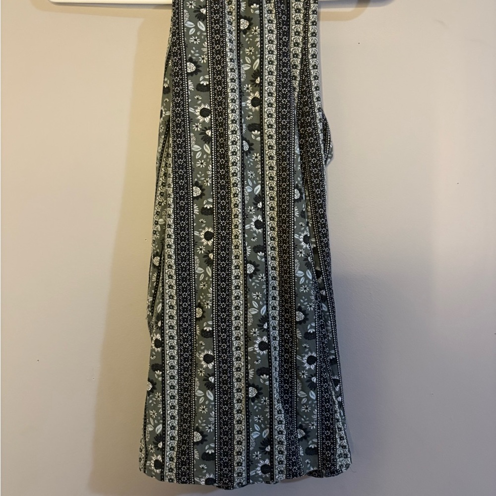 Green and Black Patterned Dress